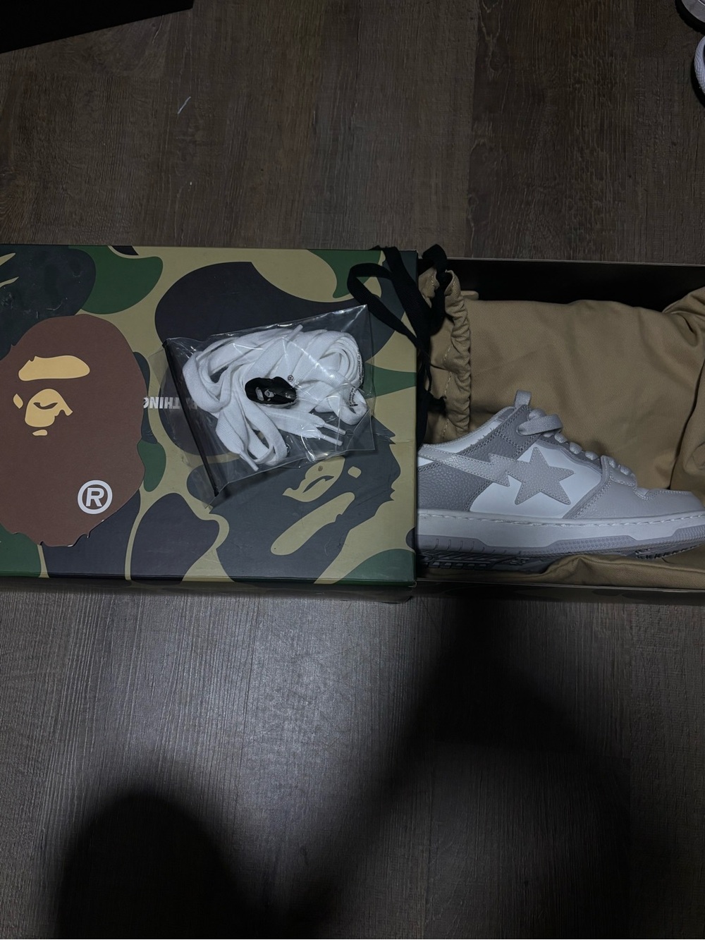 Bape White/Gray Skate-Inspired Sneakers
